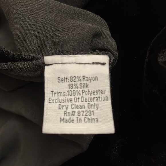 Johnny Was Black Velvet Pin tuck Embroidered Sleeveless mini Shift Dress size M - Picture 8 of 8